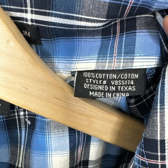 Panhandle Slim Blue Plaid Button Down Shirt - Picture 5 of 8